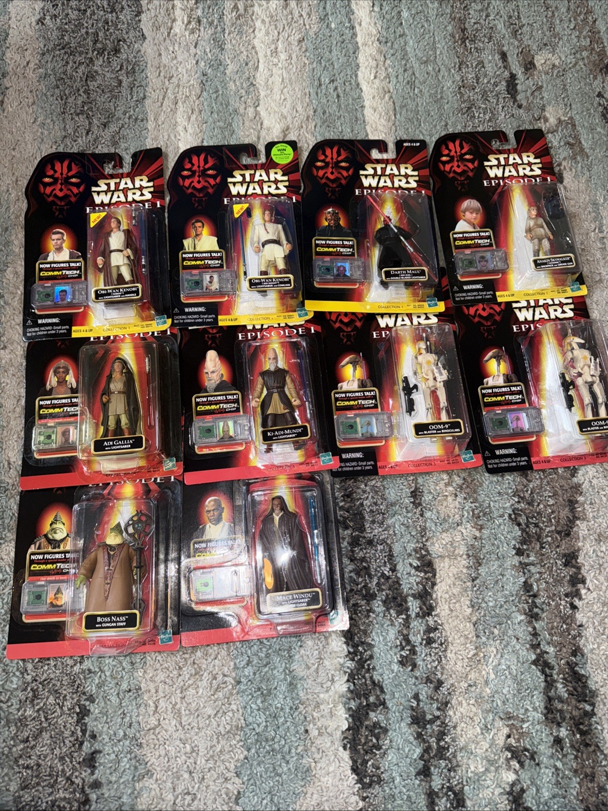 Lot Of 10 Hasbro, Star Wars Episode 1 And 2 Obi-Wan Kenobi J