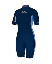 Bare 2mm Crush Spring Shorty Wetsuit Surf Scuba Dive Womens size 10 Shortie Blue