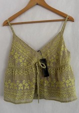 BCBG MAXAZRIA Emeli Light Stone Embroidered Tank Top S Boho Festival NWT