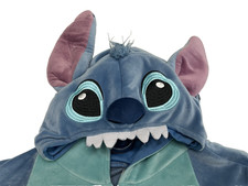 Disney Stitch Hooded One Piece Full Zip Pajama Costume Unisex PJ Size Large / XL