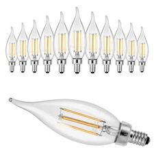 Uimoso LED Candelabra Bulbs 12-Pack Dimmable Chandelier Lights 2725K 90+ CRI