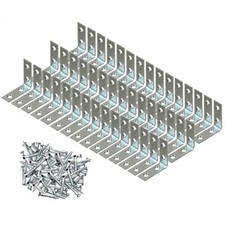 50 Pcs 1.5" inch "L" Steel Corner Braces w/ Screws Pack LOT Right Angle Bracket
