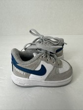 Nike Air Force 1 Toddler Size 3C White Blue Athletic Shoes Sneakers DH9787-001