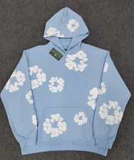 Denim Tears Cotton Wreath, Light Blue Hoodie, Size L-BRAND NEW!!