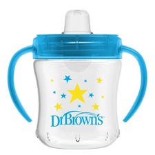 Dr. Browns Milestones Soft Spout Sippy Cup with Handles, Blue Star, BPA-Free...