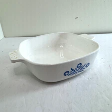 Vintage CorningWare Cornflower 1 Quart Baking Dish P-1-B USA White/Blue No Lid
