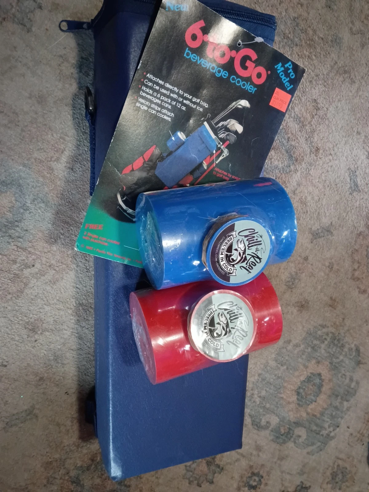Chill-N-Reel Fishing Can Cooler Shark Tank Hard Shell Drink Holder 6 To Go New