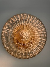 Bernsteinfarbene Deckenleuchte, Glashütte Limburg,  26 cm, 1970er Jahre vintage