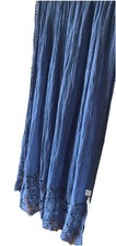 Lovely blue wrap/shawl 28 X 80 crocheted trim and bottom