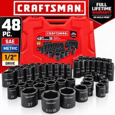 New Craftsman 48 Pc 12 Drive Impact Socket Set Sae Cmmt16548