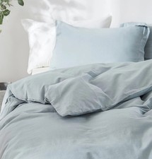 Simple Opulence French Linen Duvet Cover Twin Set With Sham Minimalist Natural