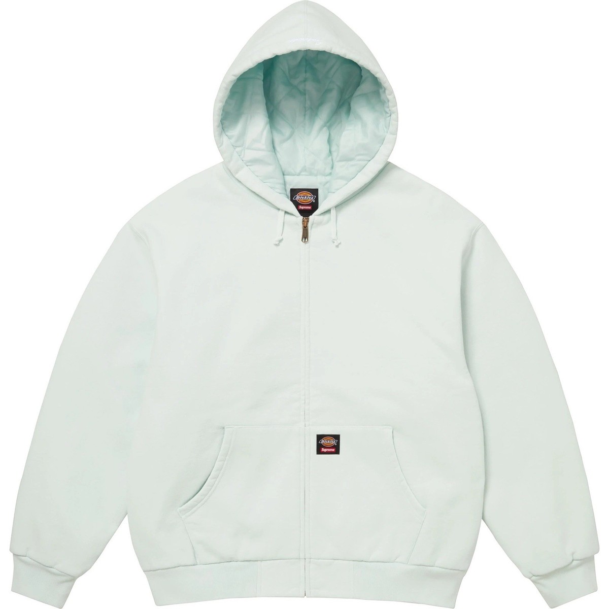 SUPREME®/DICKIES® QUILTED LINED ZIP UP HOODED SWEATSHIRT FW25 Pale