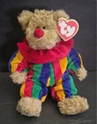 Vintage 1993 Ty Piccadilly Clown Bear Red Nose Retired Beanie Baby. New