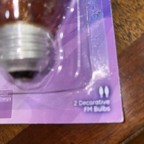 GE Lighting 75339 2 Pack 25 Watt Amber Flame Shape Bulbs w Medium Screw Base - Picture 3 of 7