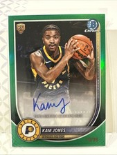 2025-26 Bowman Basketball Kam Jones RC AUTO - GREEN REFRACTOR 18/99 - Pacers