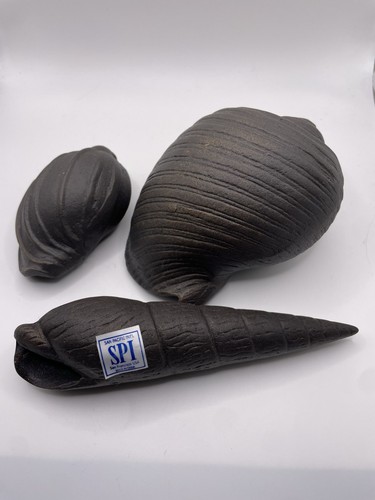 Vintage SPI Bronze Conch Seashells San Pacific International Set of Three - Picture 1 of 5