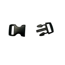 106 pcs Black Plastic Side Release Buckles for Paracord Bracelets 3/8" Curved