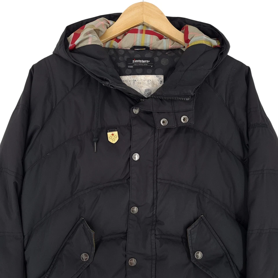 Zimtstern Daunenjacke Damen Bomber Schwarz Kapuze Zr3 Größe M - Bild 2 von 4