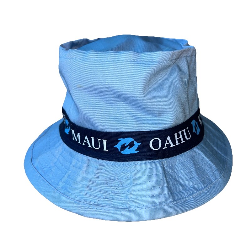 Hawiian Fishing Bucket Hat Lg Blue (1 Sm Mark On Top). Cool Hat!