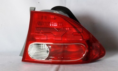 Munirater Halogen Tail Light Assembly For 2006-2008 Honda Civic – Rear Passenger Side, Chrome Housing