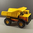 Vintage Tonka Turbo Diesel Dump Truck, Yellow XMB-975 Tires, Pressed Metal