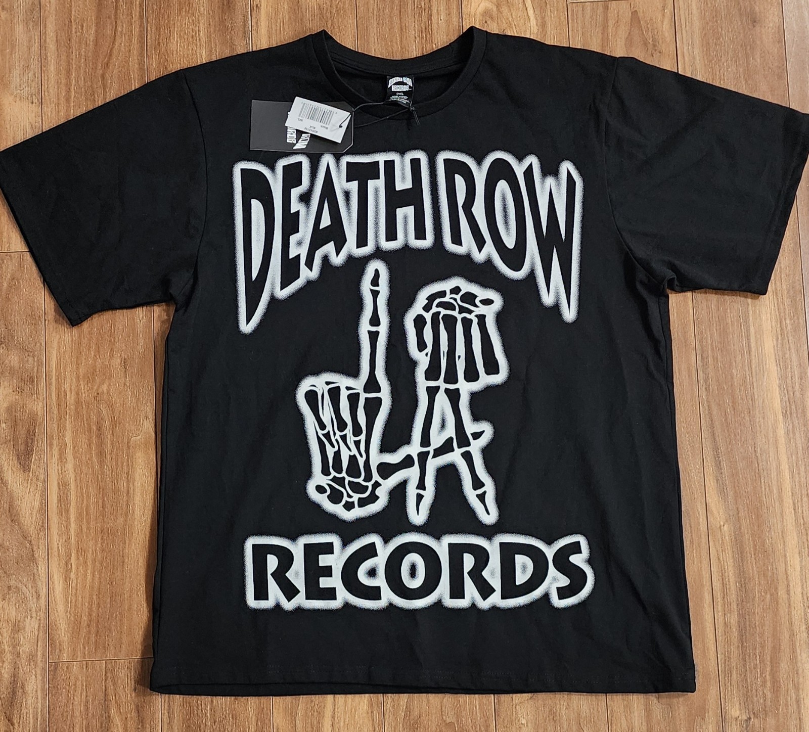 FILA T shirt Death Row Records taglia 2XL Skeleton Hands Los Angeles rap hip hop maglietta