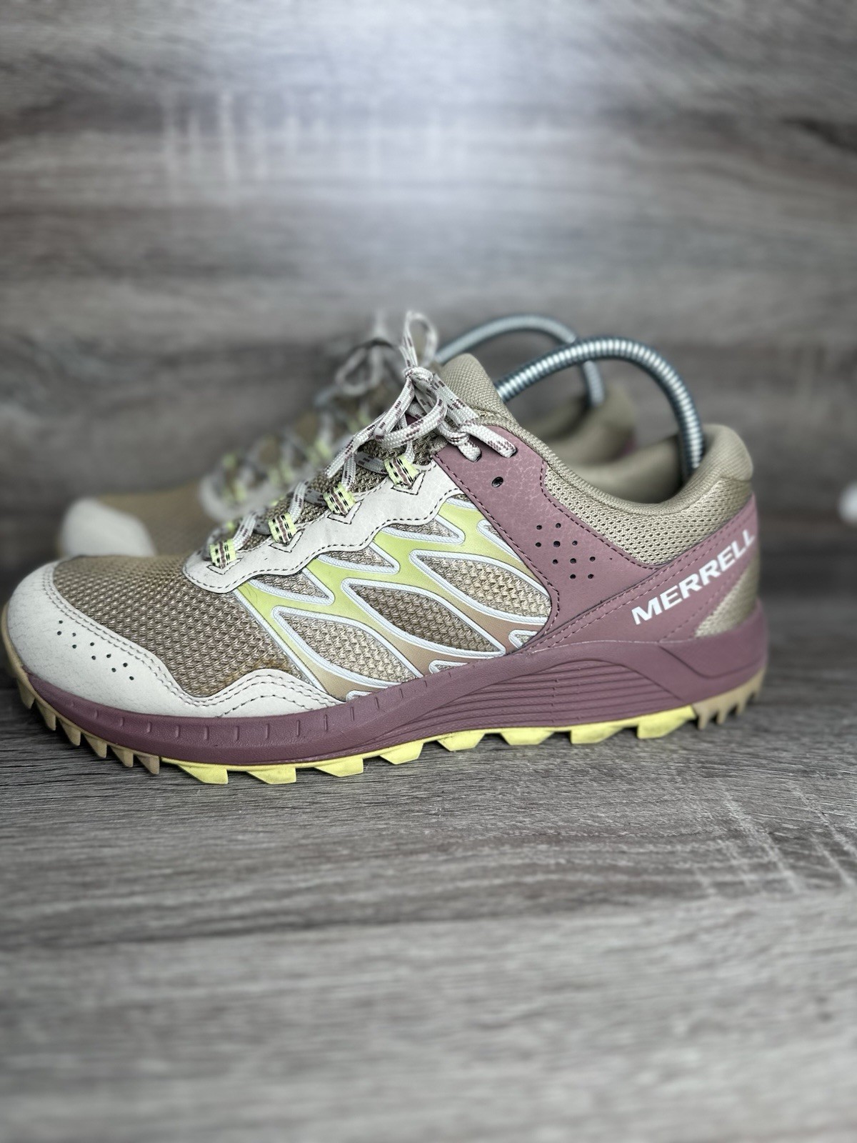 Scarpe Merrell Wildwood ostrica sedano trail escursionismo passeggio donna taglia 9 5