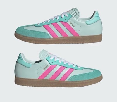 Adidas Men Samba Leo Messi Mint Lucid Pink White KI8505 Sz 10 (KI8505) MIAMI