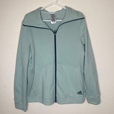 Adidas Womens Mint Green Full-Zip Jacket L/G Lightweight Casual Sweatshirt