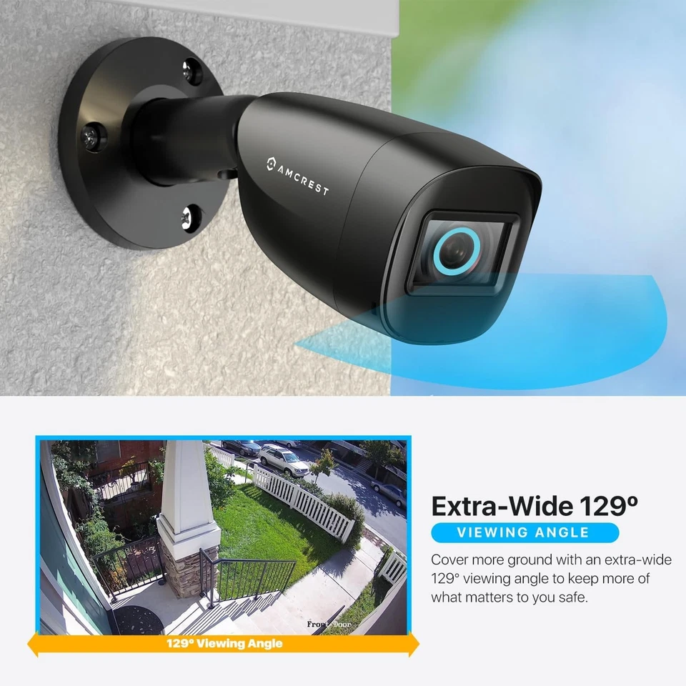 Amcrest Full HD 1080P 1920TVL Bullet Outdoor Security Camera (Quadbrid Black  - Image 4 of 4