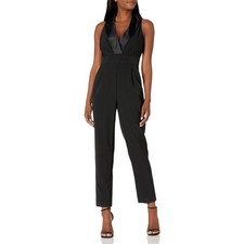 NWT Eliza J Tuxedo Jumpsuit Women's Black Size 14