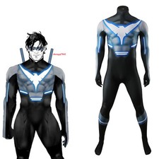 Superhero Anime Robin Nightwing Cosplay Bodysuit Jumpsuit Costume Halloween Suit
