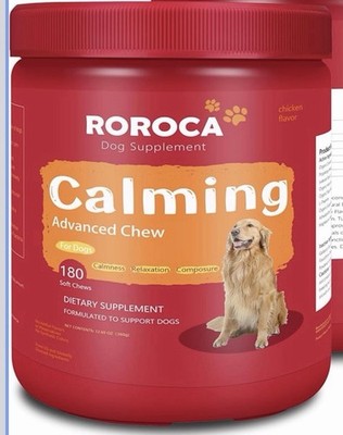 180 Soft Chews ROROCA Dog Calming Extra Herbal Formula Pets Anxiety Last 24 Hour
