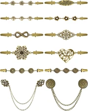 12Pcs Vintage Sweater Clips Cardigan Shawl Cinch Brooch Dress Clips Women