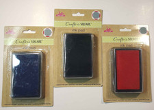 Crafters Square Ink Pad 3x2" Choose Color: Black, Blue, or Red.