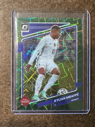 2021 Panini Donruss Road to Qatar Optic Green Velocity Prizm Kylian Mbappe #60