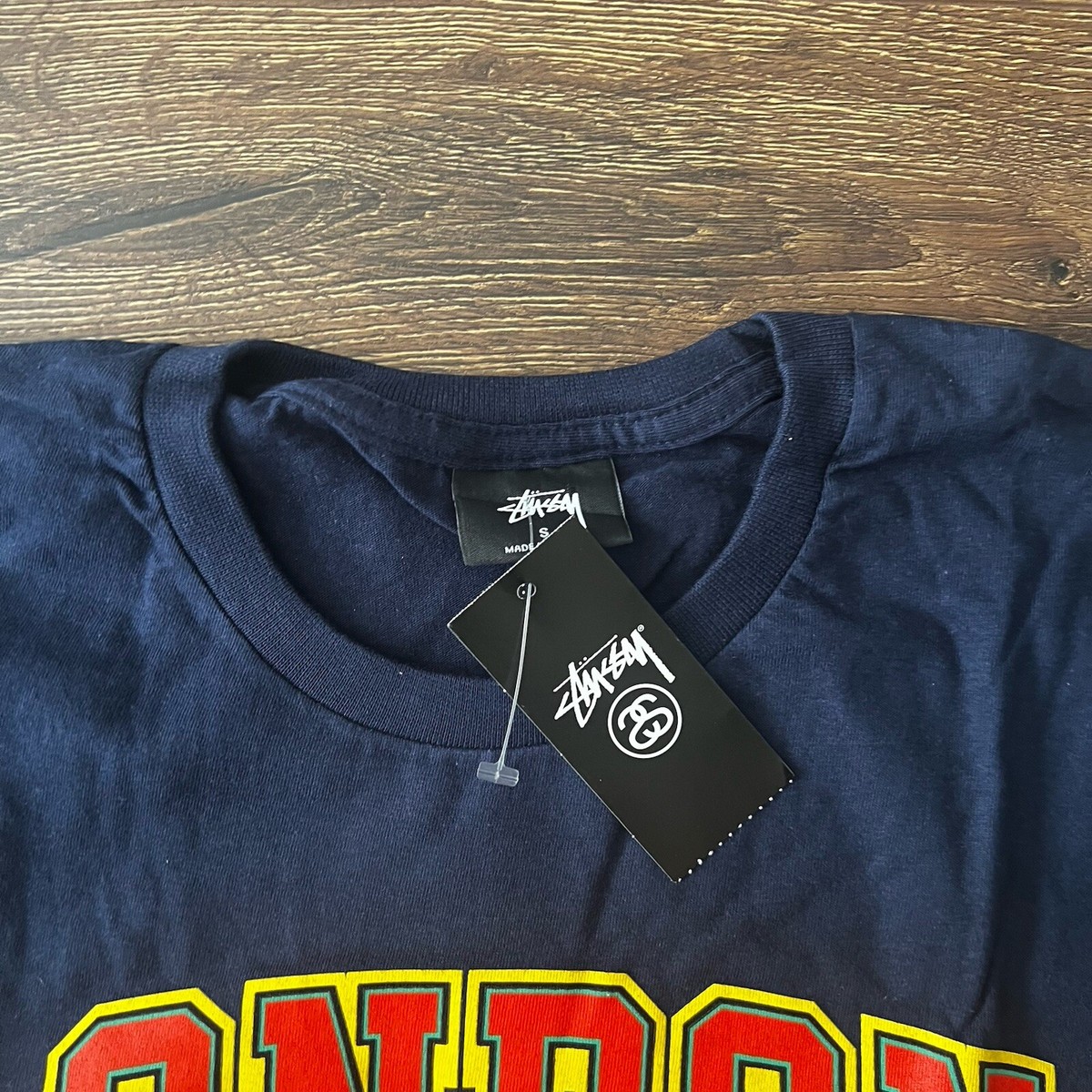 トップス STUSSY LONDON TEE NEW Stussy London T-shirt Short Sleeve Navy Blue Authentic