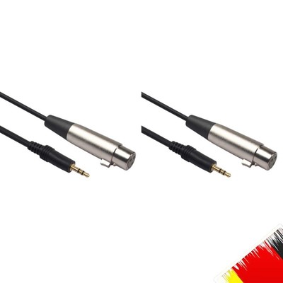 3 Pin XLR Female to 3.5mm 1/8 inch Stereo Jack Male Mic Audio Cable