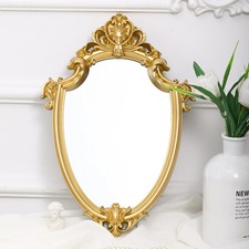Gold Ornate Mirror Vintage Carved Framed Wall Hanging Decorative Baroque Mirrors