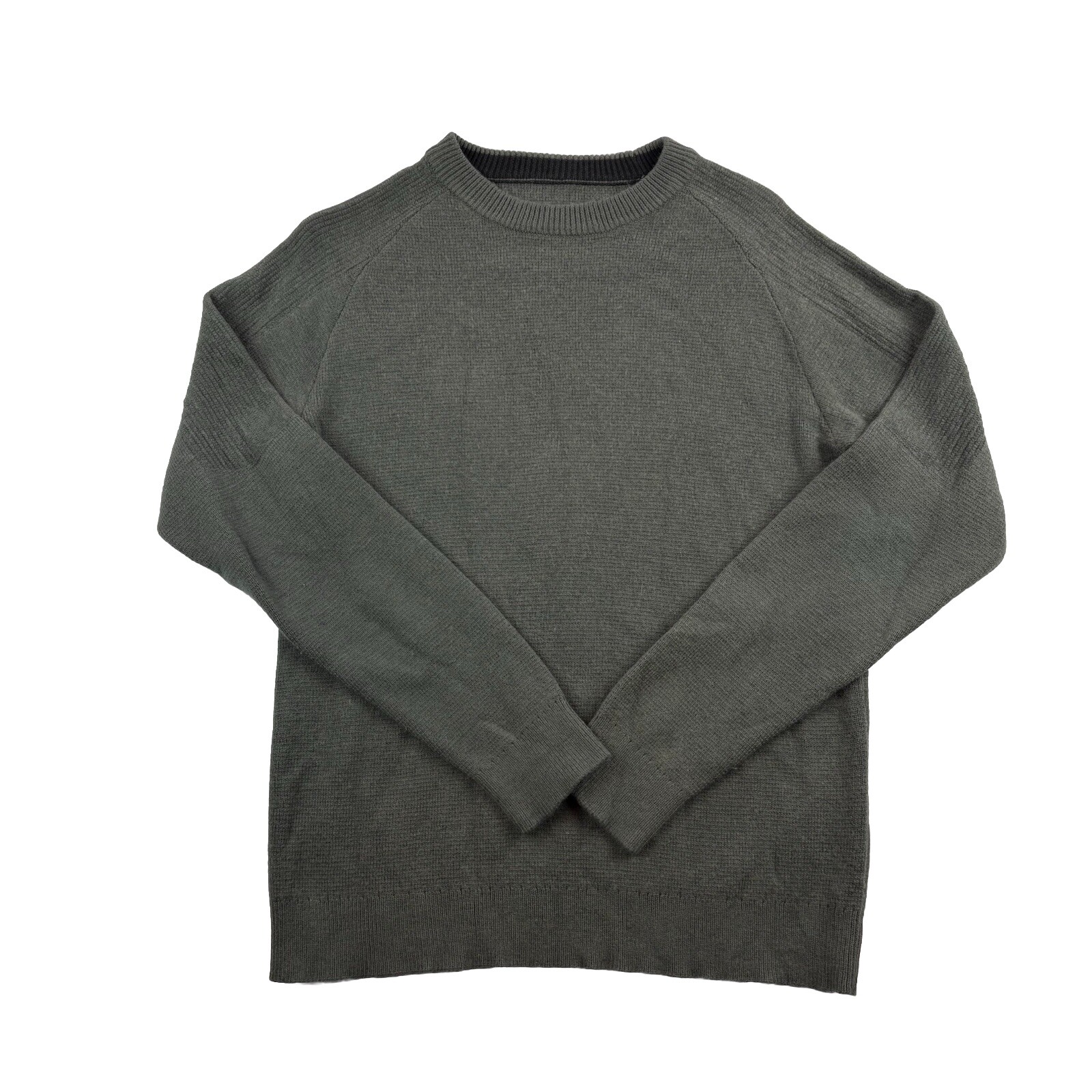 Triple Aught Design Cordura Merino Wool Crewneck Sweater Mens S Gray Green Flaw