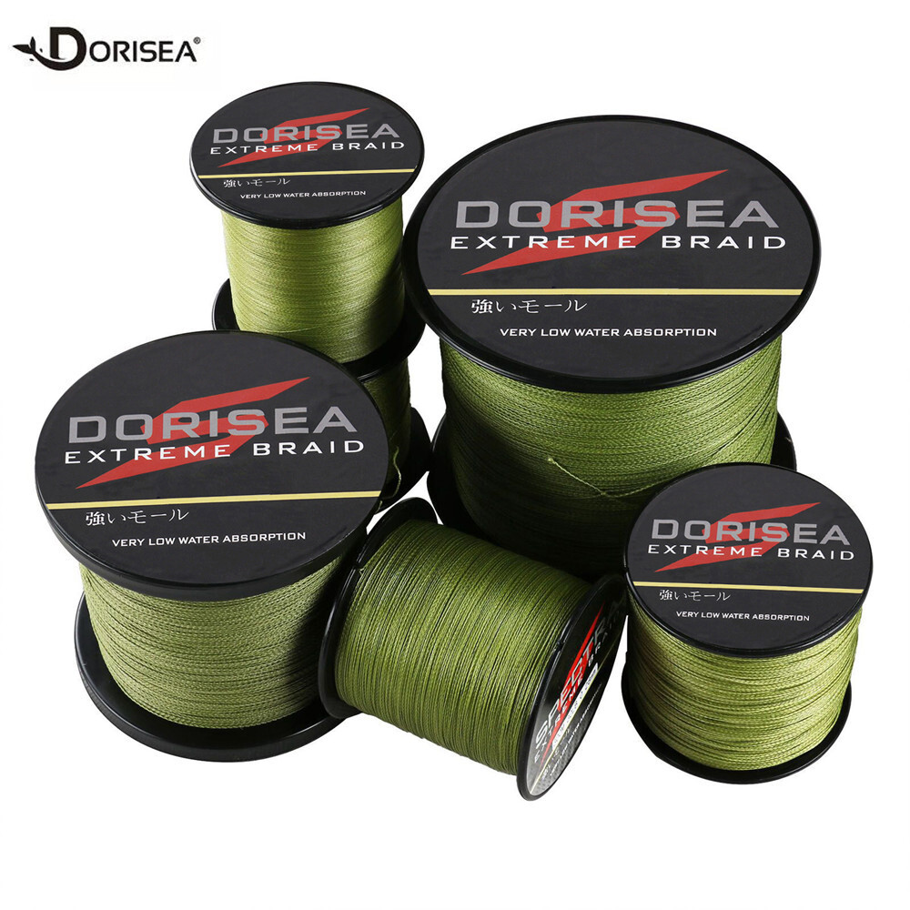 Dorisea 100m-2000m Línea de pesca Trenzada Verde Militar Hilos Fishing 6LB-500LB