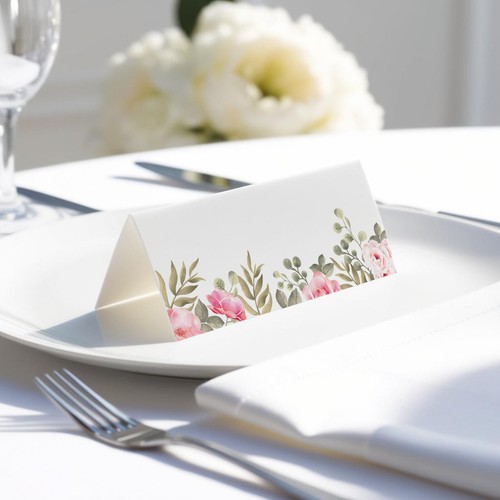 Floral Blank Place Cards, Name Cards, Plain for Wedding Conference, Parties - Picture 131 of 180