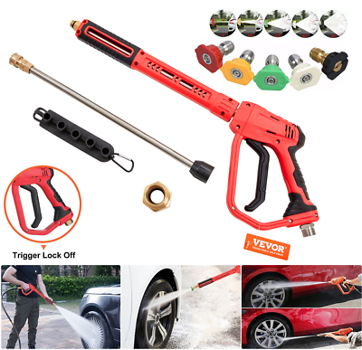 #ad 4000PSI High Pressure Power Washer Spray Gun Wand Lance Quick Nozzle Tips Kit $28.98