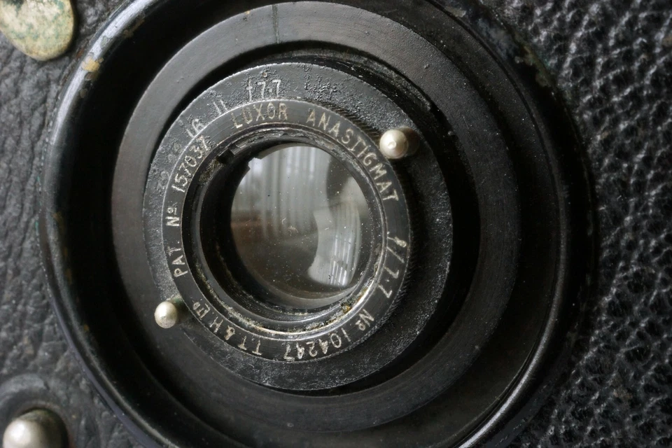 Caja réflex de película Houghton Ensign 120 rollos de 1920 plegable cámara 6x9 funciona bien rara Foto 4 de 4