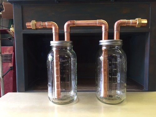 Tandem 3/4β Mason Jar Thumper for Wide Mouth Half Gallon Mason Jars W/ Unions