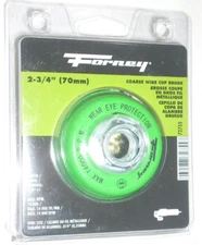 Forney 72755 Crimped Wire Cup Brush 2 3/4 x 5/8-11 Coarse .014 Wire for Grinder