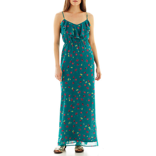I 'Heart' Ronson Floral Fleur Tulip Maxi Dress Junior Size L MSRP $66.00  New | eBay