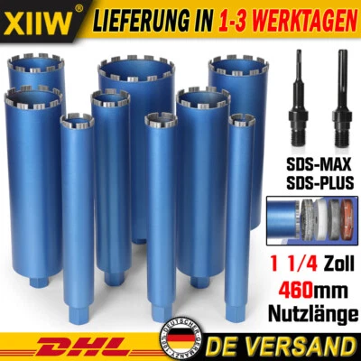 MARKENLOS Diamantbohrkrone Dosenbohrer f Kernbohrgerät mit Turbo 1 1/4" 460mm Nass Trocken