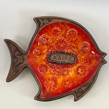 Treasure Craft Maine Fish Ashtray/Trinket Dish Made in USA - Vintage