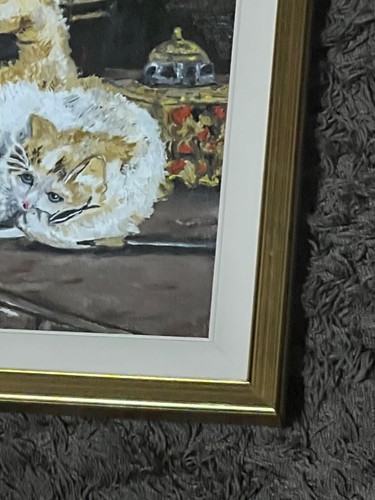 cat on the table oil painting oil on canvas - Picture 7 of 9